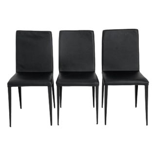 Italian Modern Style Black Dining Chairs, 3 For Sale