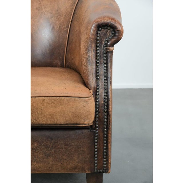 Vintage Club Chair in Sheepskin Leather For Sale - Image 9 of 13