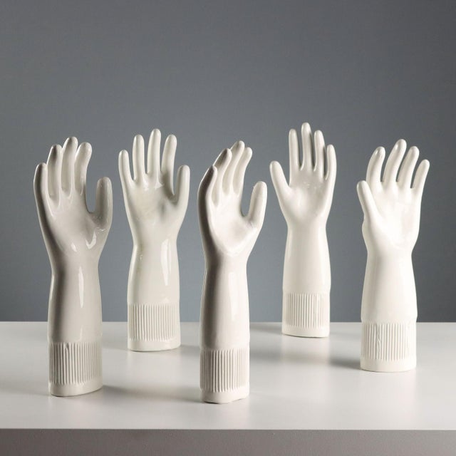Porcelain Lungavilla Glove Molds from Pirelli, Set of 5 For Sale - Image 13 of 13