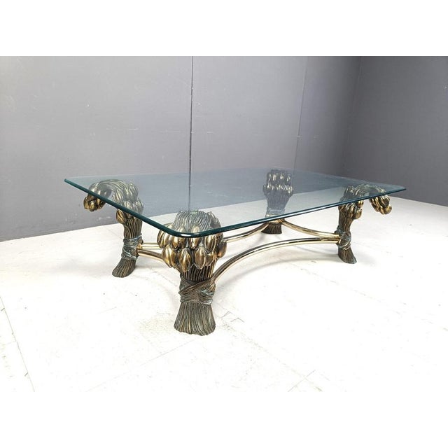 Vintage Brass Flower Coffee Table, 1970s For Sale - Image 10 of 12