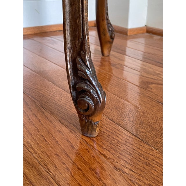 Early 20th Century Floral Inlaid Table With Carved Legs For Sale - Image 4 of 11