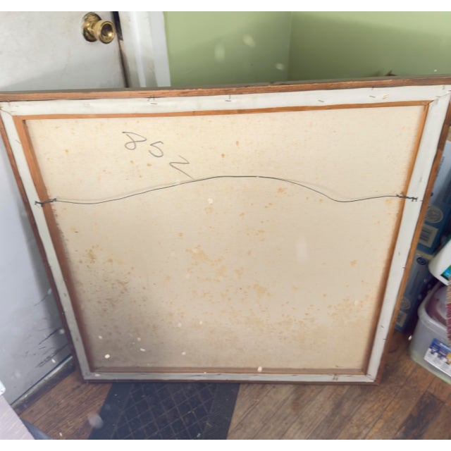 Green Vintage “Sawyer” Original Clown Painting, Oil on Canvas, Mid‑20th Century Folk Art For Sale - Image 8 of 8