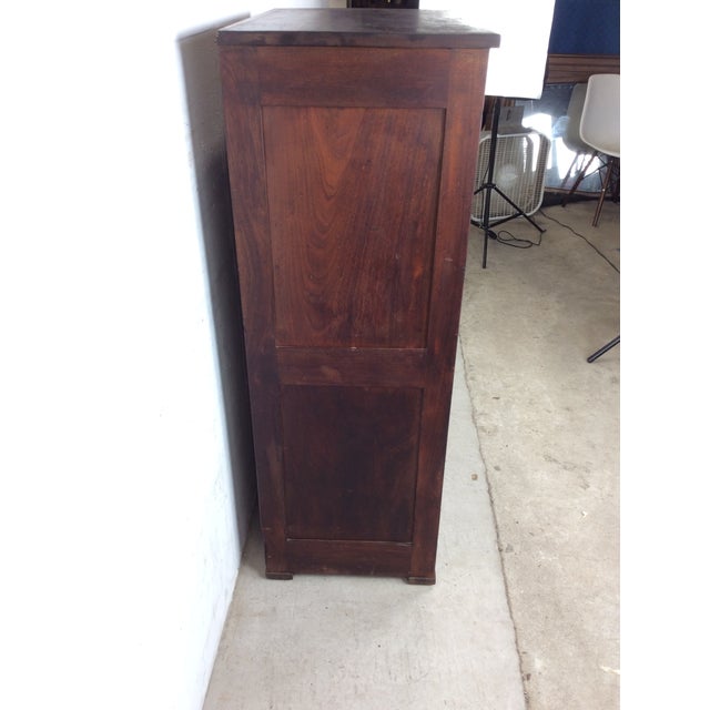 Antique Mission Style Chest of Eight Drawers With Brass Hardware For Sale - Image 10 of 18