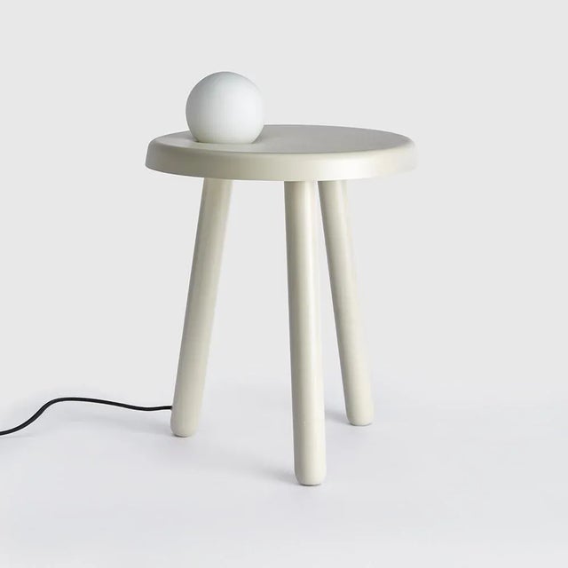 Metal Alby Light Grey Albi Small Table with Lamp by Mason Editions For Sale - Image 7 of 12
