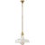 Fitz Large Pendant in Hand-Rubbed Antique Brass with White Shade Designer: Thomas O'Brien Fixture Height: 14.75" Min....