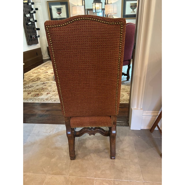 Set of 6 Louis XIV Style Upholstered Dining Room Chairs For Sale - Image 4 of 8