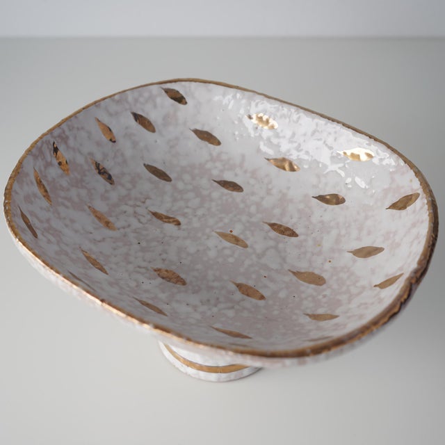 1960s Aldo Londi Bitossi "Feather Plume" Pedestal Bowl For Sale - Image 10 of 13