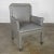 Modern Gray Faux Leather Modified Parsons Style Armed Accent Chair on Casters For Sale - Image 13 of 17