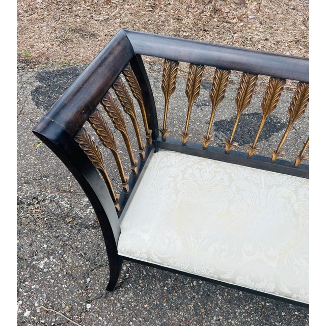 1990s Hollywood Regency Style Settee With Figural Arrow Motif For Sale - Image 11 of 12
