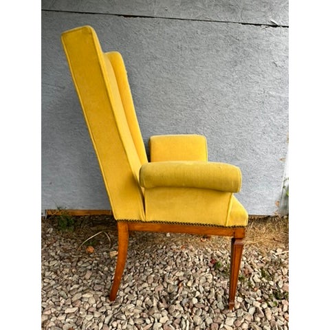 1940s Vintage Curved Arm Upholstered Armchair For Sale - Image 5 of 13