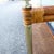Wood Palm Beach Chic Rattan Cane and Gold Console Table For Sale - Image 7 of 9