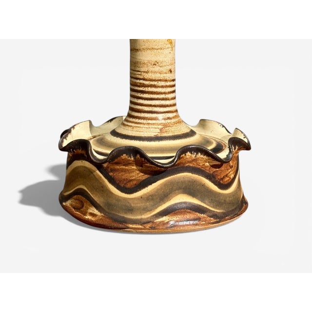 Mid-Century Modern Jette Hellerøe, Table Lamp, Beige Ceramic, Denmark, 1970s For Sale - Image 3 of 9