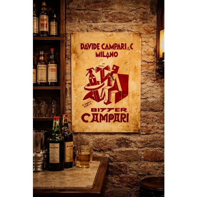 Campari Advertising Sign from Davide Campari & C. Milan, 1920s For Sale - Image 9 of 9