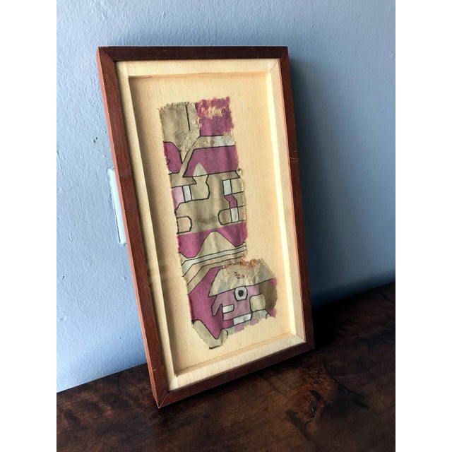 Framed Pre-Columbian Textile Fragment Chimu Culture For Sale - Image 4 of 11