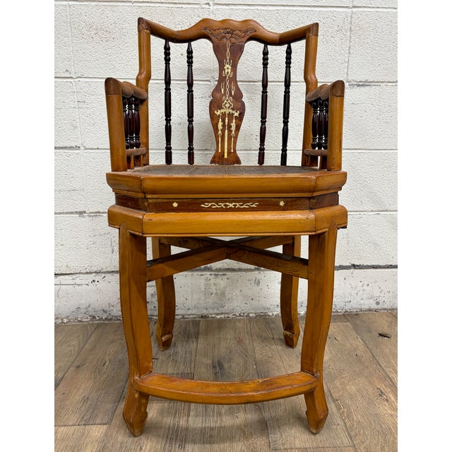Asian Antique Qing Style Asian Side Chair Hall Chair For Sale - Image 3 of 9