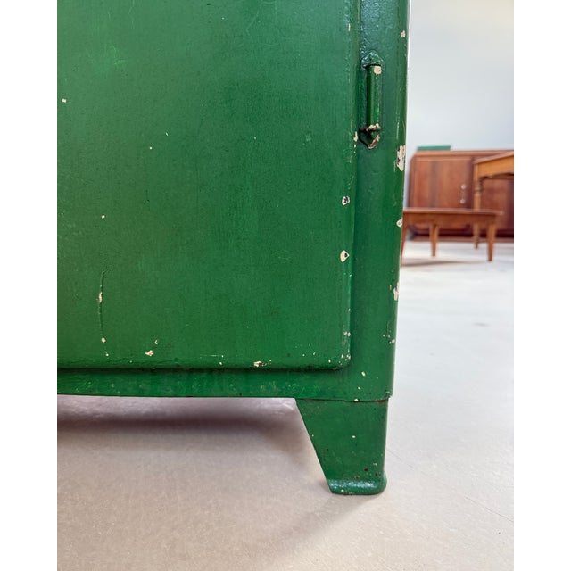 Vintage Green Metal Cabinet, 1950s For Sale - Image 10 of 14