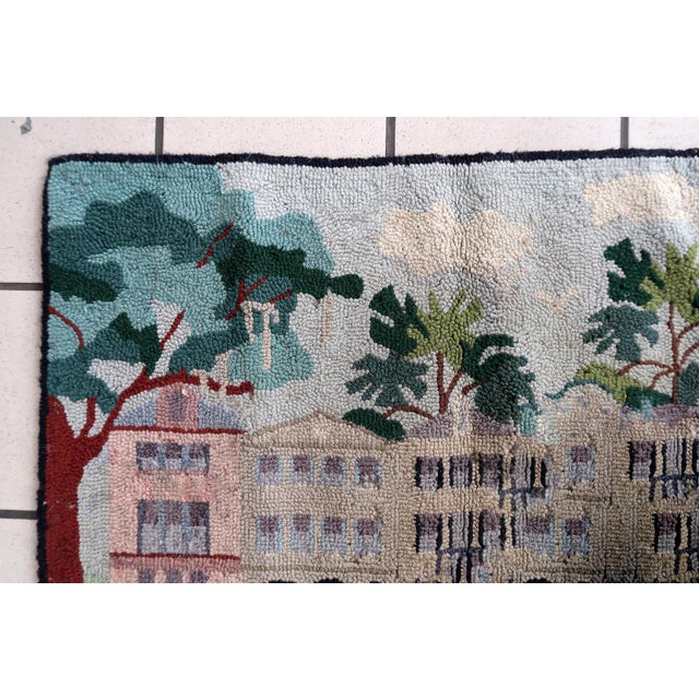 American 1940s Handmade Vintage American Hooked Rug 1.8' X 2.8' For Sale - Image 3 of 5
