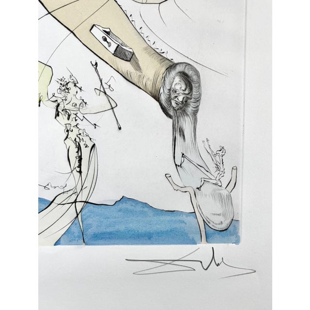 1970s Dali After 50 Years Surrealism Freud Snail Head Hand Signed Number Surreal Art For Sale - Image 4 of 4
