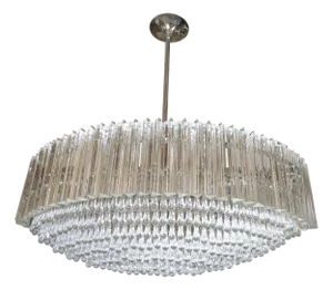 Tiered glass prism chandelier by Venini