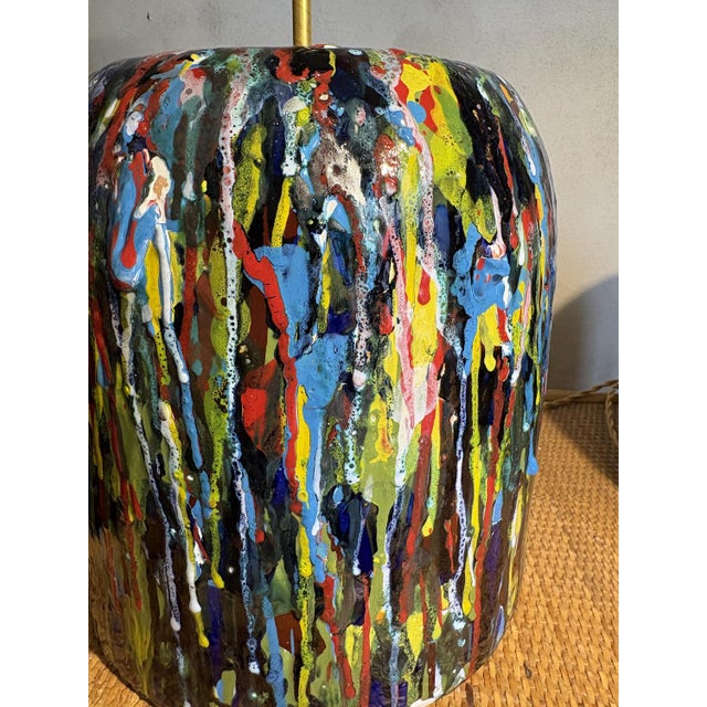 1980s Painted Ceramic Lamp Bases, 1980s, Set of 2 For Sale - Image 5 of 7