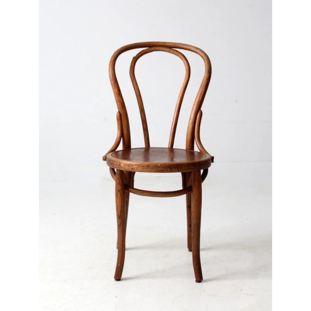 French Country Antique Herhold Chair Co Bentwood Cafe Chair For Sale - Image 3 of 15