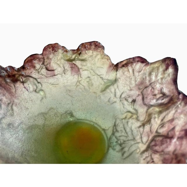 Vintage French Cabbage Leaf Bowl from Daum For Sale - Image 6 of 11