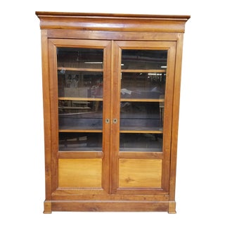Louis Philippe Glass Book Case For Sale