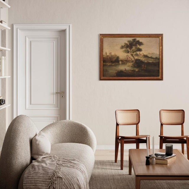 Rustic Landscape, Mid-20th Century, Oil on Canvas, Framed For Sale - Image 4 of 16