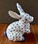1990s Vintage MCM Herend Style Andrea Sadek Blue & White Fishnet Porcelain Bunny Rabbit Figurines -Set of 2 For Sale - Image 5 of 6