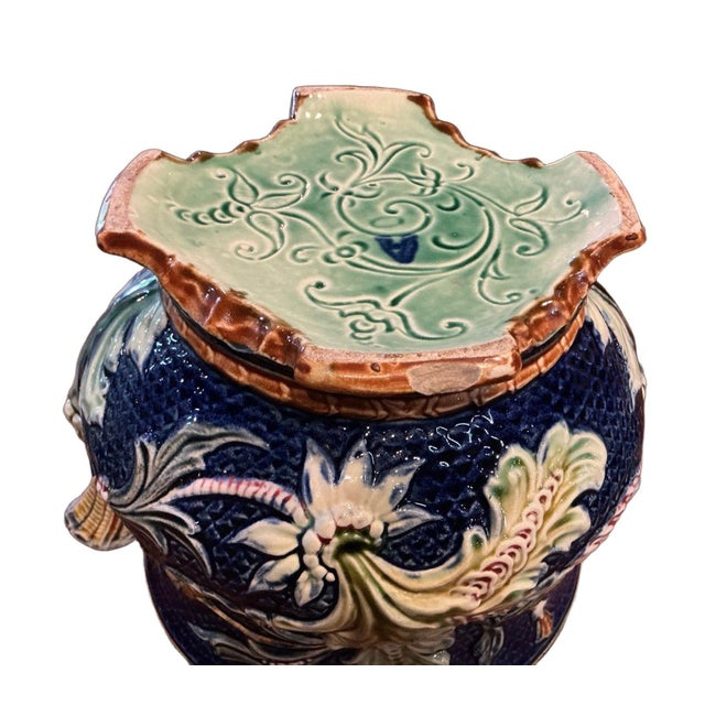 Belgian Majolica Cache Pots Circa 1900 For Sale - Image 6 of 13