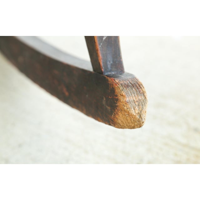 Sienna Late 19th Century Antique Solid Wood Empire Style Mahogany Rocking Chair With Rich Patina For Sale - Image 8 of 12