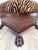 Mid-Century Regency Revival Paw Foot Ottoman in Tiger Upholstery For Sale - Image 9 of 11