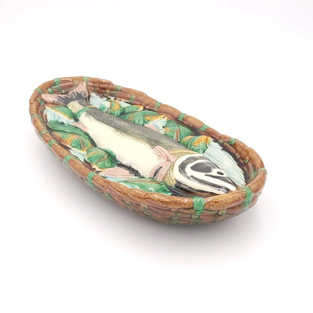 Minton Majolica Fish in Tray, England Circa 1870 For Sale - Image 9 of 9