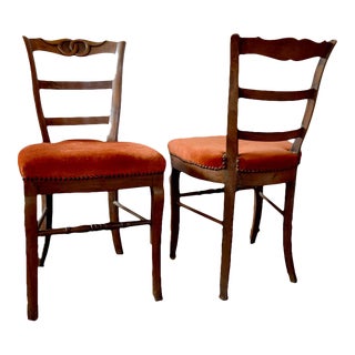 Pair of 19th Century Walnut Occasional Chairs For Sale