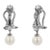 1940s Platinum Diamond and Pear Lever Back Drop Earrings 1 Inch Long, A Pair For Sale