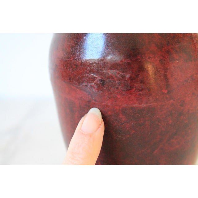 Vintage Oxblood Red Asian Style Vase For Sale - Image 10 of 10