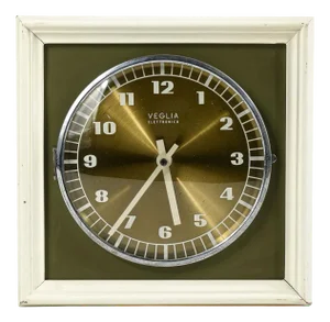 Vintage Green and Gold Watch Clock, 1970s