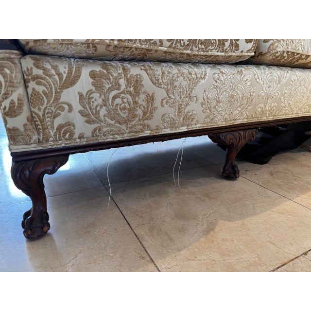 Victorian Vintage Chippendale Style Traditional Camelback Sofa For Sale - Image 3 of 6