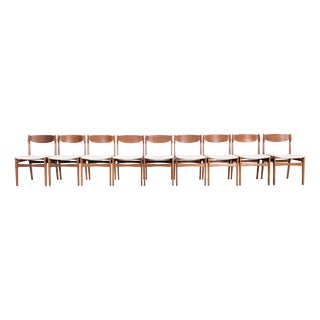 Vintage Chairs in Teak by Erik Buch, 1960s, Set of 9 For Sale