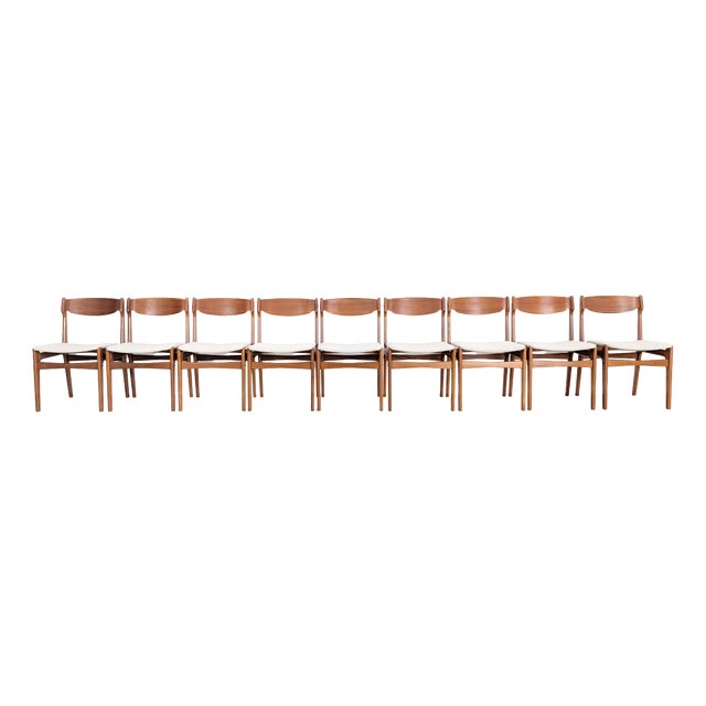 Vintage Chairs in Teak by Erik Buch, 1960s, Set of 9 For Sale