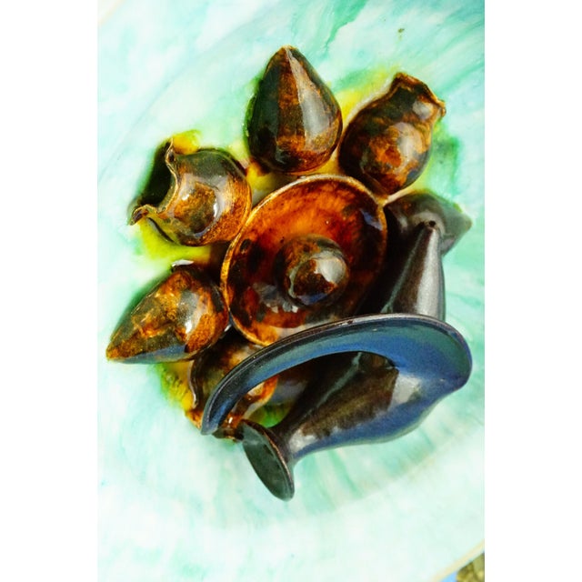 Modernist Art Ceramic Majolica Plate attributed to Jerome Massier, Vallauris, France, 1960s For Sale - Image 17 of 18