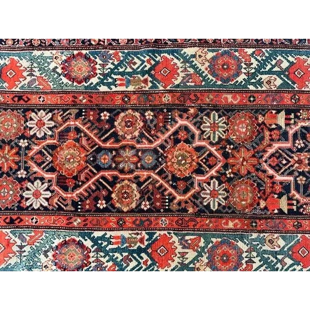 Navy Blue 1920's Antique Malayer Runner, 3'4" X 11'9" For Sale - Image 8 of 10