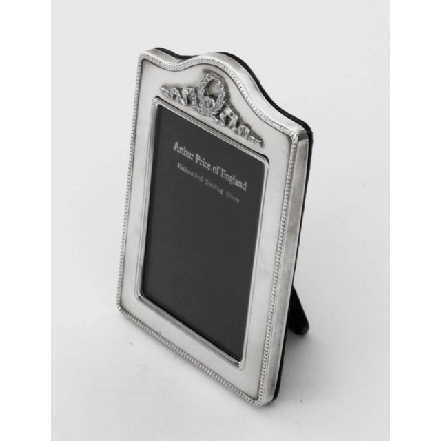 1990s Vintage Sterling Silver Photo Frame by Arthur Price & Co., 1996 For Sale - Image 5 of 12