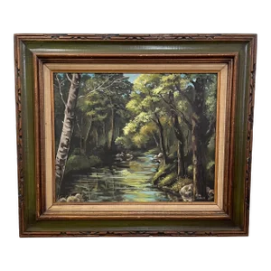 1976 Betty Schmidt Original Oil Painting Titled the Stream