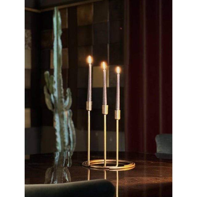 Not Yet Made - Made To Order Italian Bronzed Brass Sirio Candleholders, Set of 3 For Sale - Image 5 of 6
