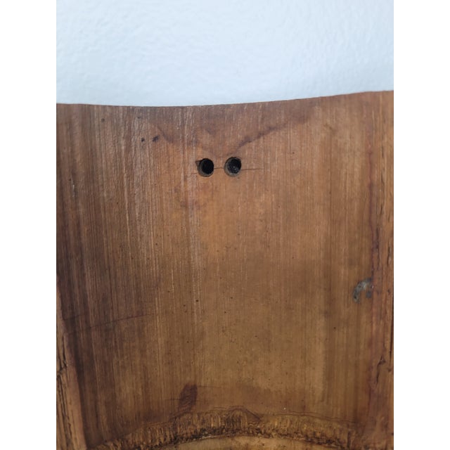 Mid 20th Century Japanese Hand-Painted Bamboo Wall Hanging - Daruma / Bodhidharma For Sale In Mobile - Image 6 of 12