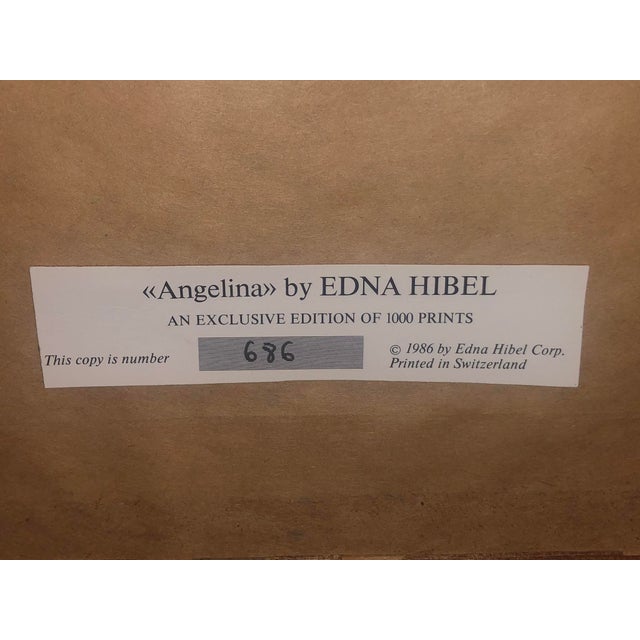 Vintage 1980s Framed Edna Hibel "Angelina" Signed Limited Edition Lithograph Art Print For Sale - Image 4 of 13
