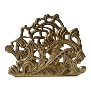 1980's Teleflora Solid Brass Letter Holder For Sale