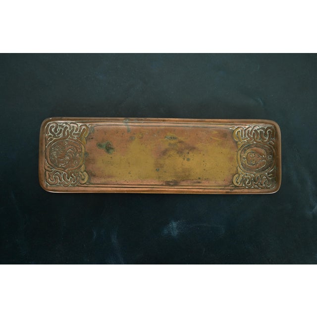 Tiffany Studios New York Zodiac Pattern Bronze Pen Tray For Sale - Image 12 of 12