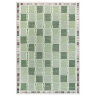 Contemporary Flatweave Geometric Ivory Hand-Knotted Rug by Doris Leslie Blau For Sale